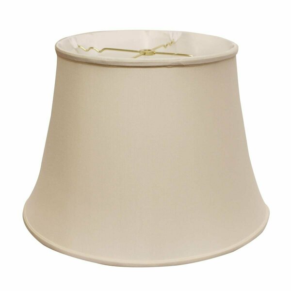 Homeroots 16 in. Champagne & Biege Sloped Euro Bell Pongee Shantung Lampshade 469656